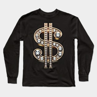 Dollar sign in gold Long Sleeve T-Shirt